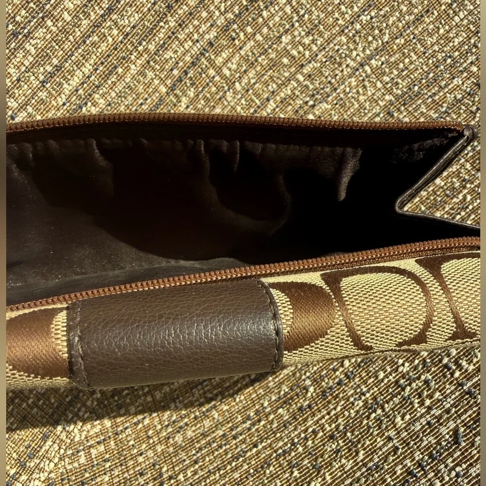 Coach Signature Brown and Tan Wallet